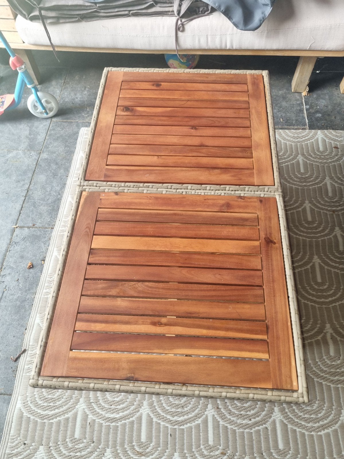 Verstelbare Tuin Salontafel - Zo goed als nieuw, Tuin en Terras, Tuintafels, Ophalen, Zo goed als nieuw, Rechthoekig, Wicker