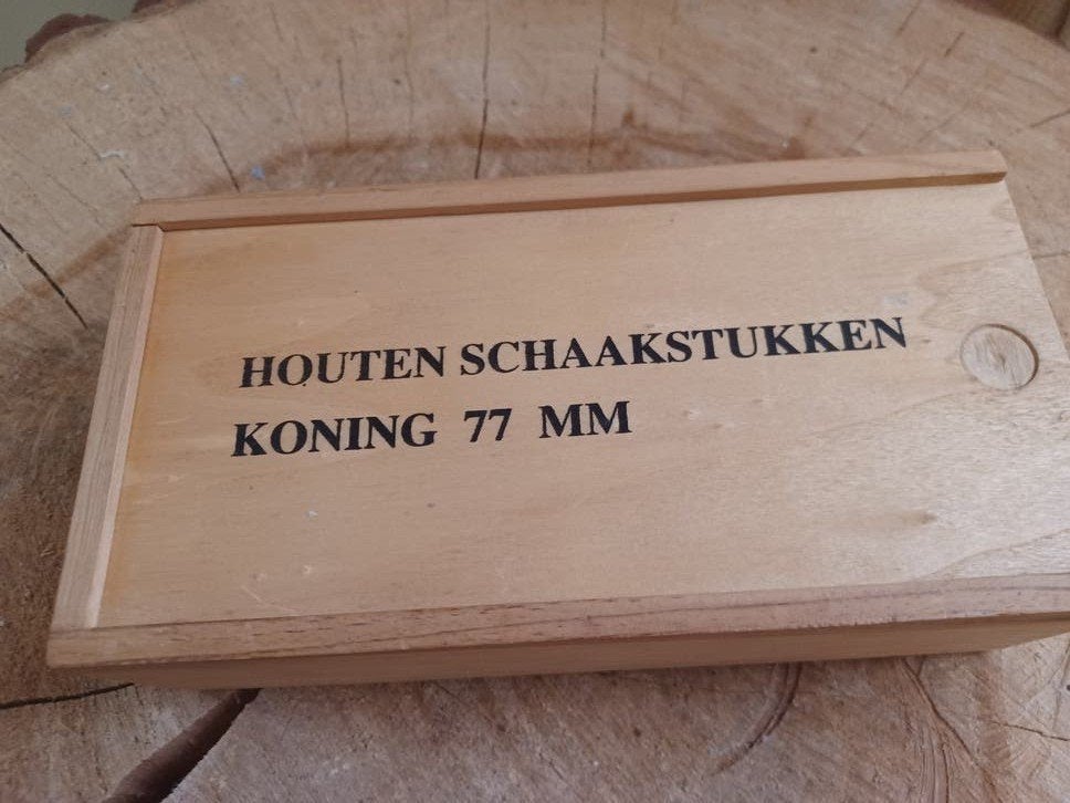 Houten Schaakstukken Koning 77 mm, Een of twee spelers, Ophalen of Verzenden, Zo goed als nieuw