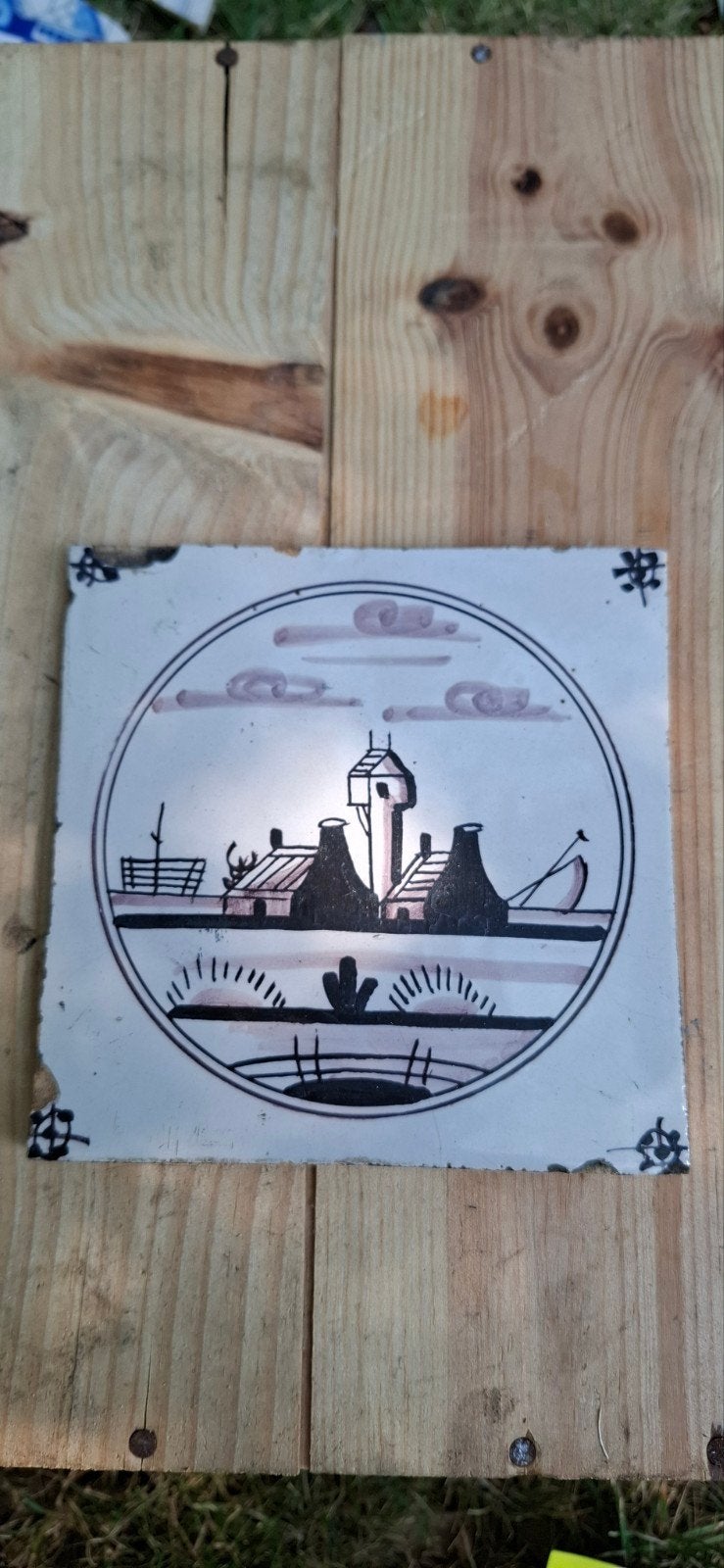 17 antieke tegel Makkum of Harlingen rond 1850, Ophalen of Verzenden