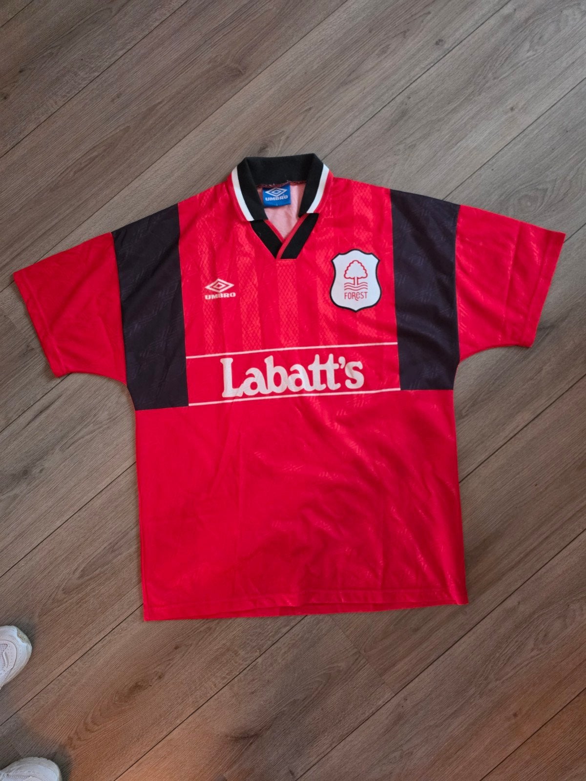 Nottingham forrest origineel wedstrijd shirt 1992, Maat L, Verzenden, Zo goed als nieuw, Shirt