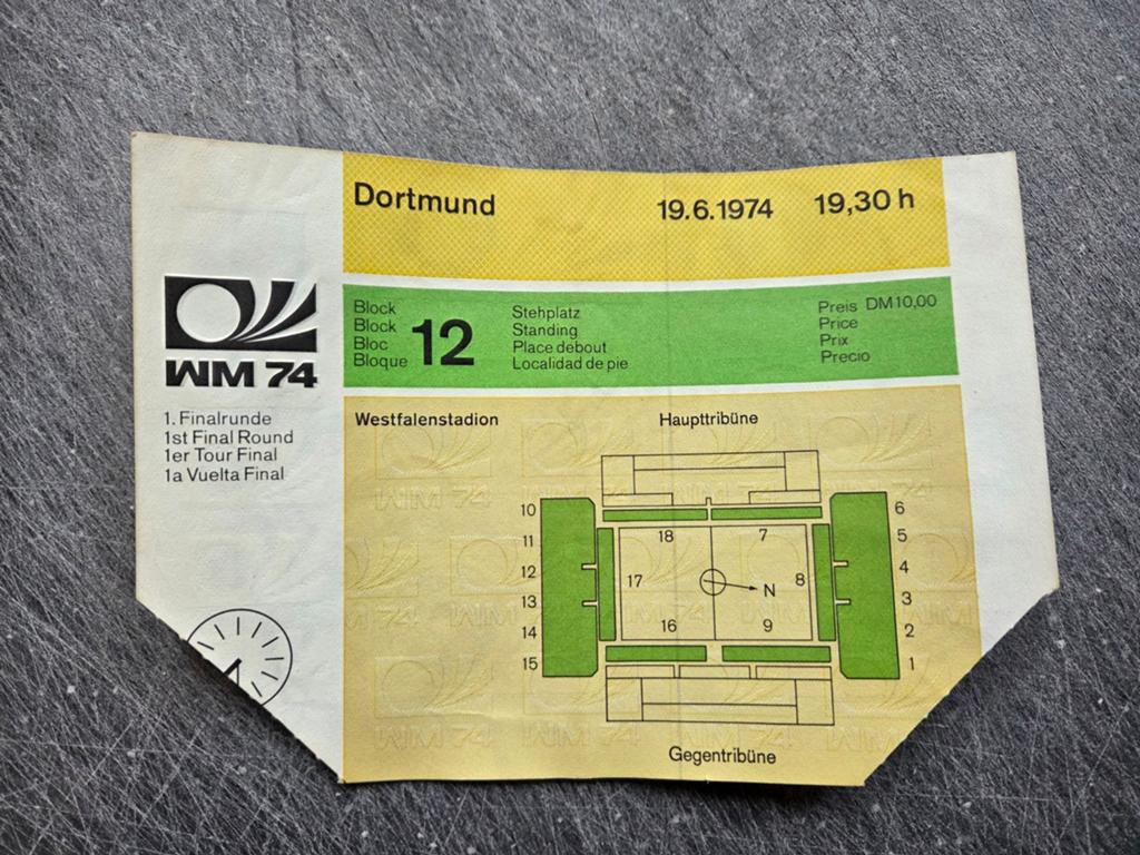 Origineel ticket is voor WK-wedstrijd Nederland- Zweden 1974, Ophalen of Verzenden, Gebruikt, Overige binnenlandse clubs