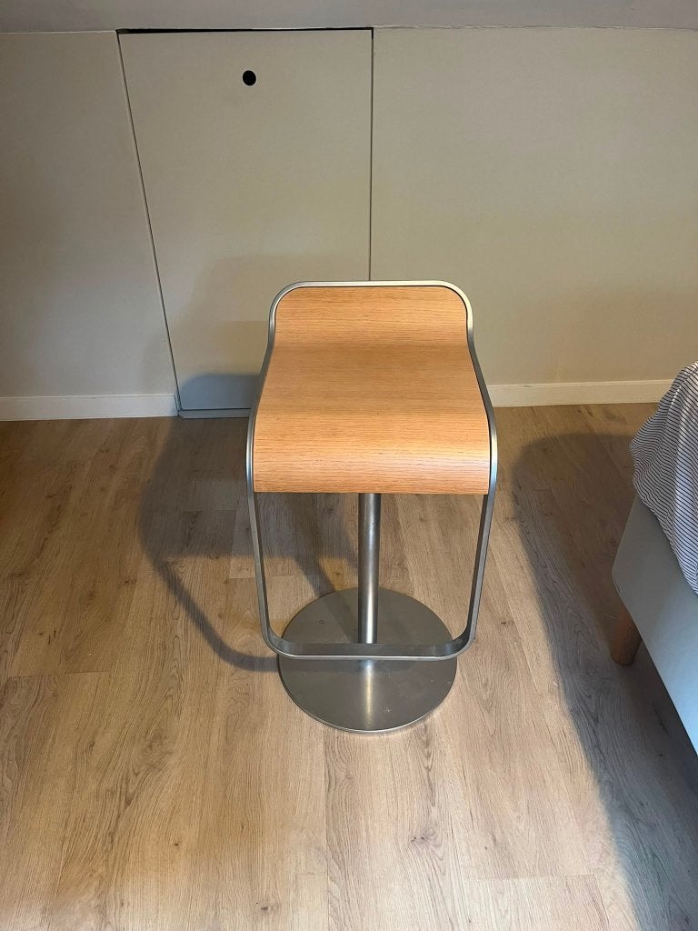 La Parma Lem Barkruk, Ophalen, Bruin, Designer barkruk, Zo goed als nieuw