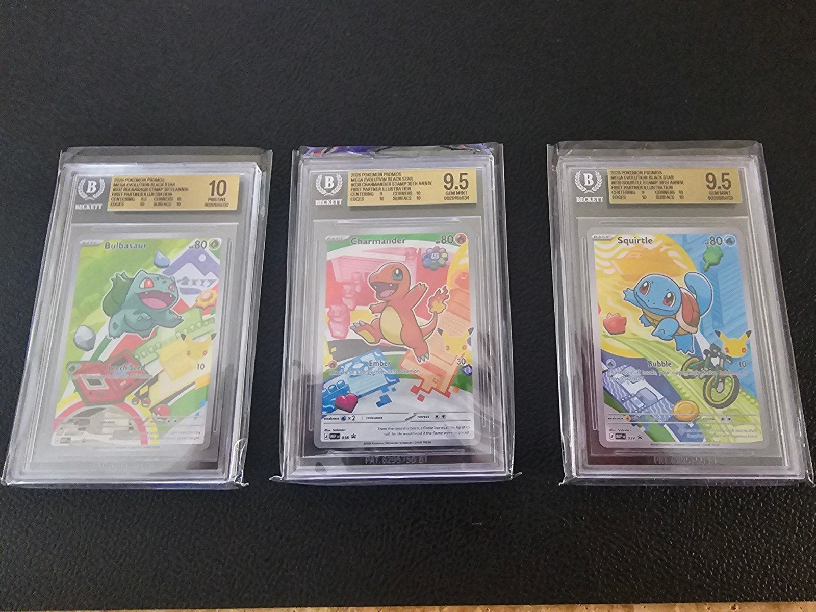 Pokemon 1st Partner Gen1 Bulbasaur, Charmander, Squirtle BGS, Ophalen of Verzenden, Nieuw, Meerdere kaarten