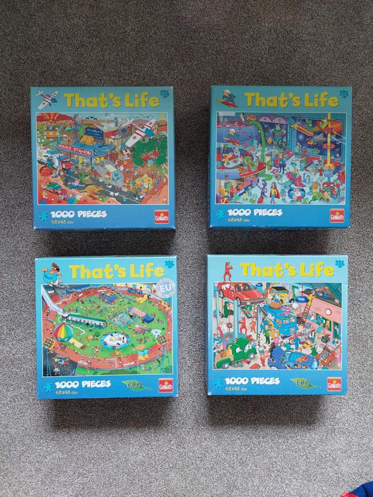 4x That's Life 1000 Stukjes Puzzels - Goliath, Ophalen of Verzenden, 500 t/m 1500 stukjes, Zo goed als nieuw, Legpuzzel