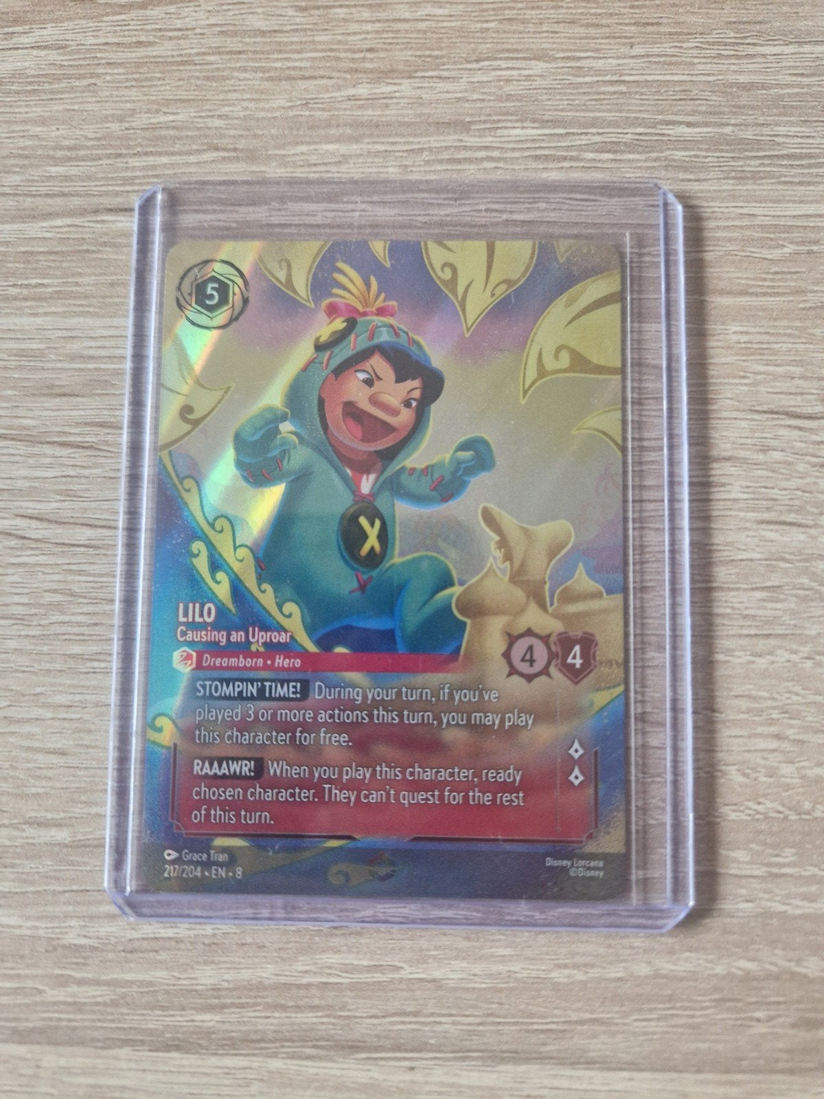 Lilo causing an uproar #217 8JAF lorcana disney, Ophalen of Verzenden, Nieuw, Losse kaart, Foil