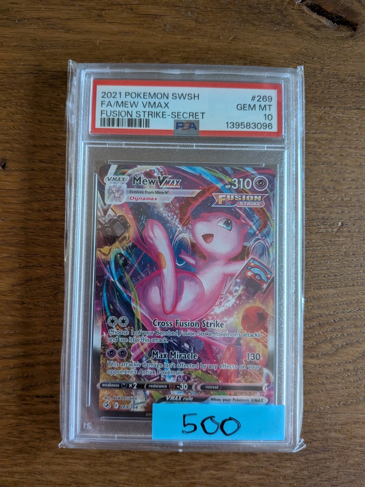 #269 Mew VMAX Fusion Strike Secret PSA 10 Pokémon Kaart, Ophalen of Verzenden, Zo goed als nieuw, Losse kaart