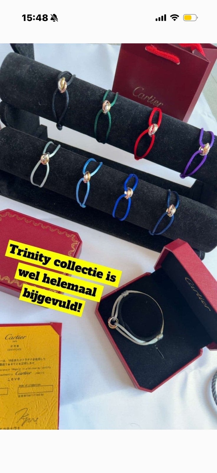 Cartier trinity bracelet, Ophalen of Verzenden, Zo goed als nieuw, Goud, Staal