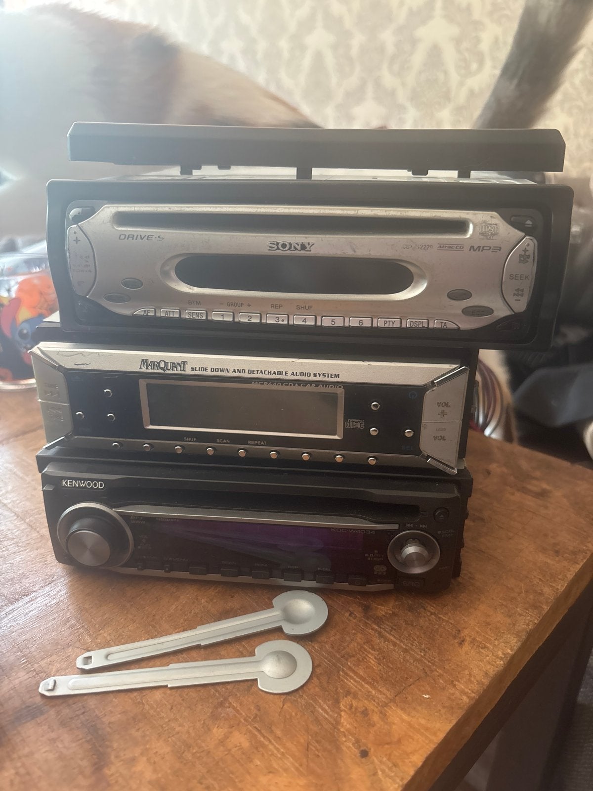 Set van 3 Autoradio's: Sony, Marquant, Kenwood, Ophalen, Gebruikt
