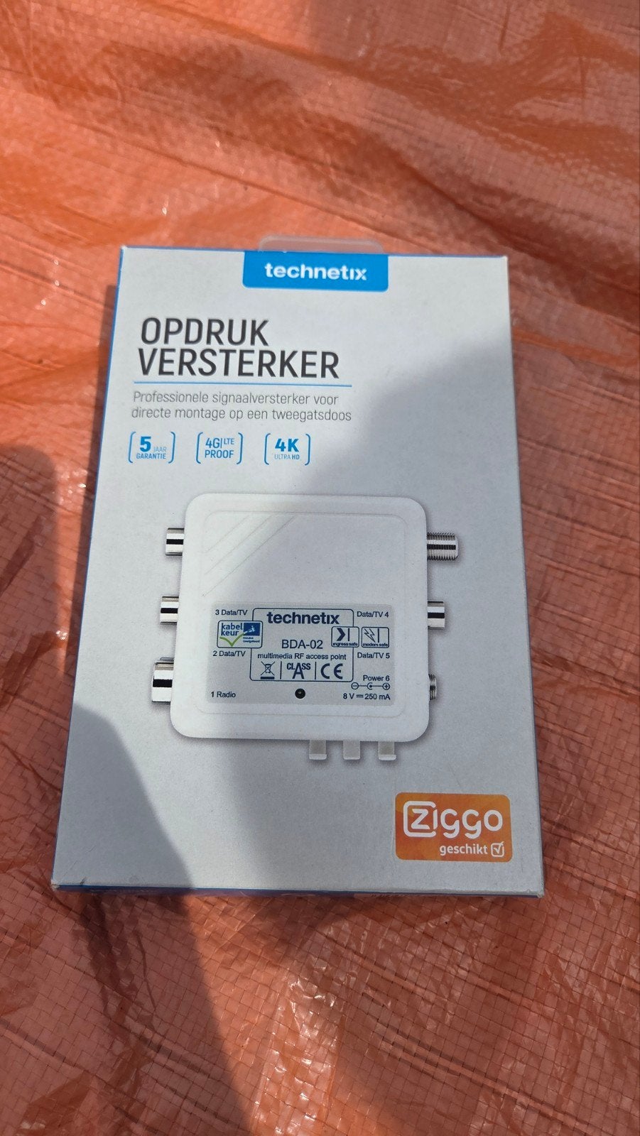Technetix Opdruk Versterker BDA-02 COAX Ziggo Geschikt, Audio, Tv en Foto, Audiokabels en Televisiekabels, Ophalen of Verzenden