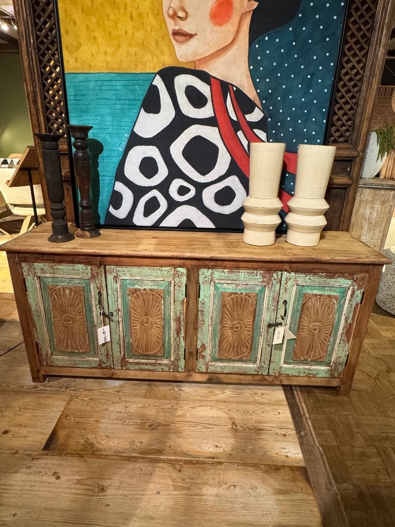 Uniek dressoir uit India, Ophalen, Met deur(en), 150 tot 200 cm, Zo goed als nieuw