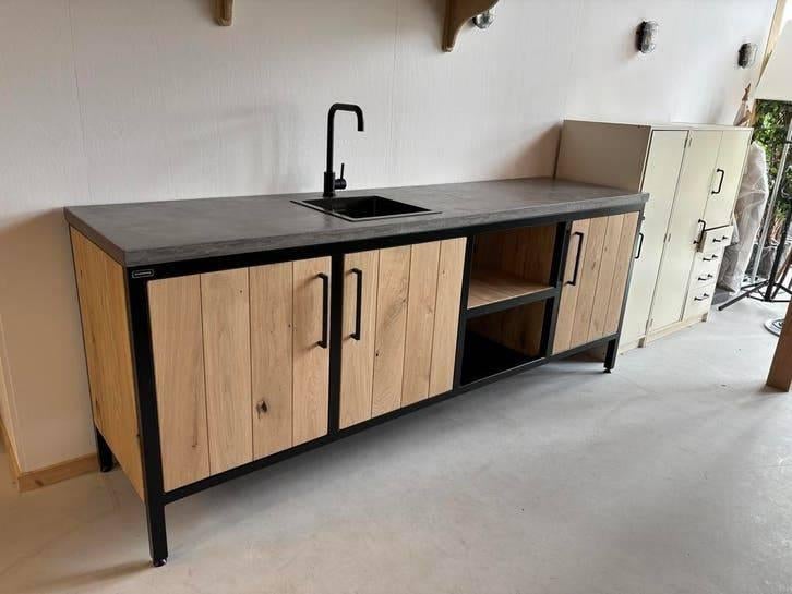 Design buitenkeukens | Eiken en staal | BBQ maatwerk, Tuin en Terras, Buitenkeukens, Ophalen of Verzenden, Nieuw, Houtskool