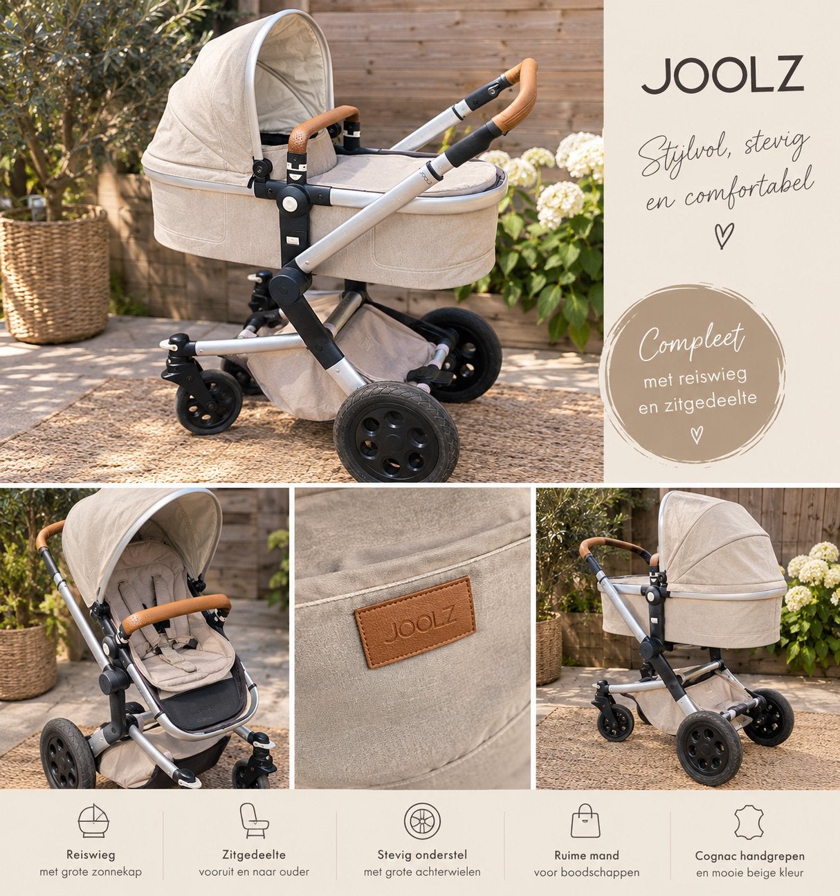Joolz day kinderwagen, Gebruikt, Luchtbanden, Ophalen, Kinderwagen