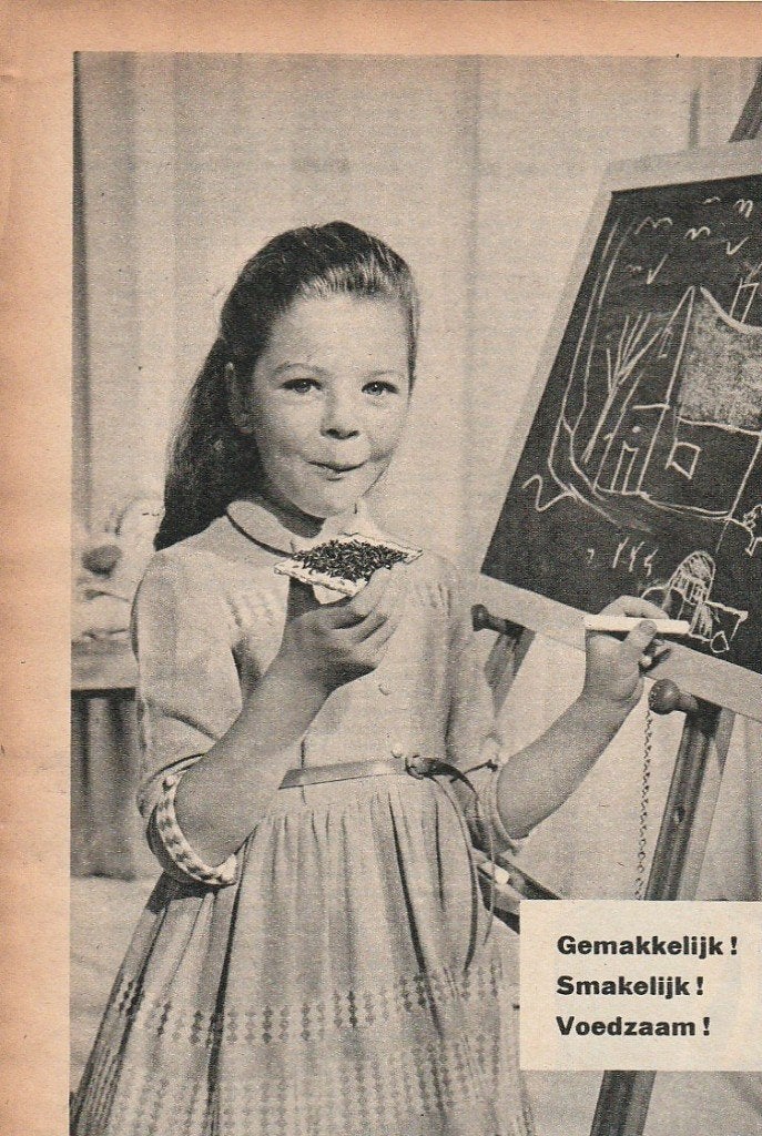 Retro reclame 1960 Verkade ry-king meisje op school, Verzenden, Overige typen