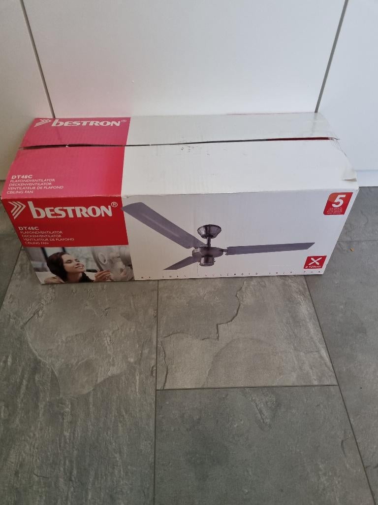 Bestron DT48C Plafondventilator - 4 standen - Geborsteld RVS, Ophalen of Verzenden, Nieuw, Plafondventilator
