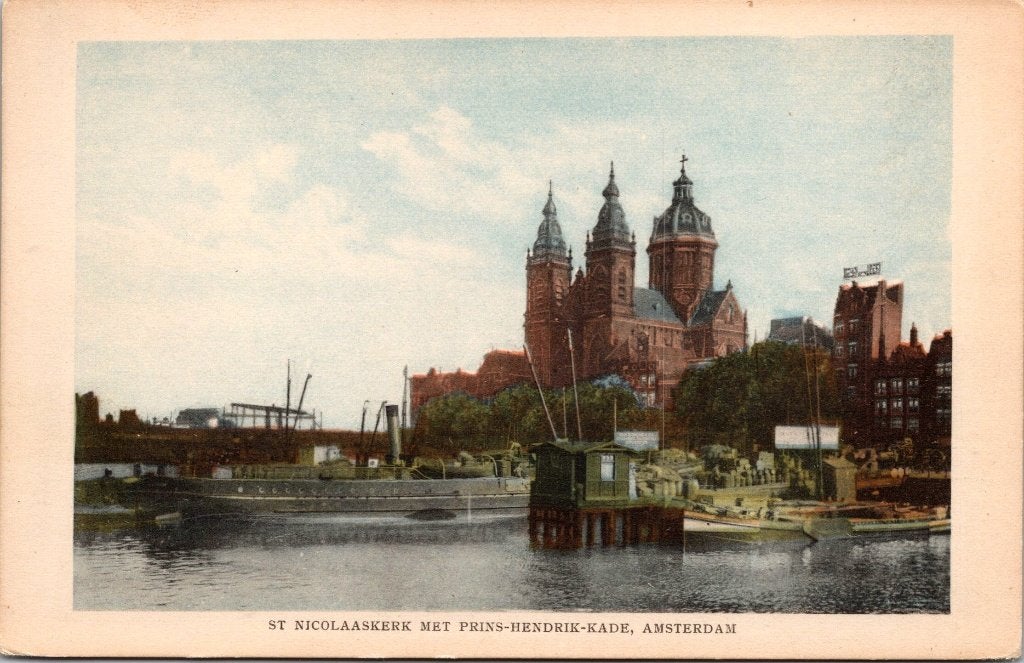 Amsterdam Prins Hendrikkade - 10 antieke ansichtkaarten, Ophalen of Verzenden, Voor 1920, Ongelopen, Noord-Holland