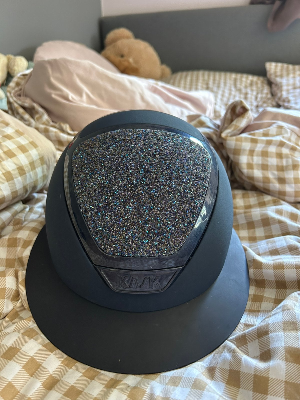 Donkerblauwe Kask cap, Dieren en Toebehoren, Ophalen of Verzenden, Zo goed als nieuw, Dressuur
