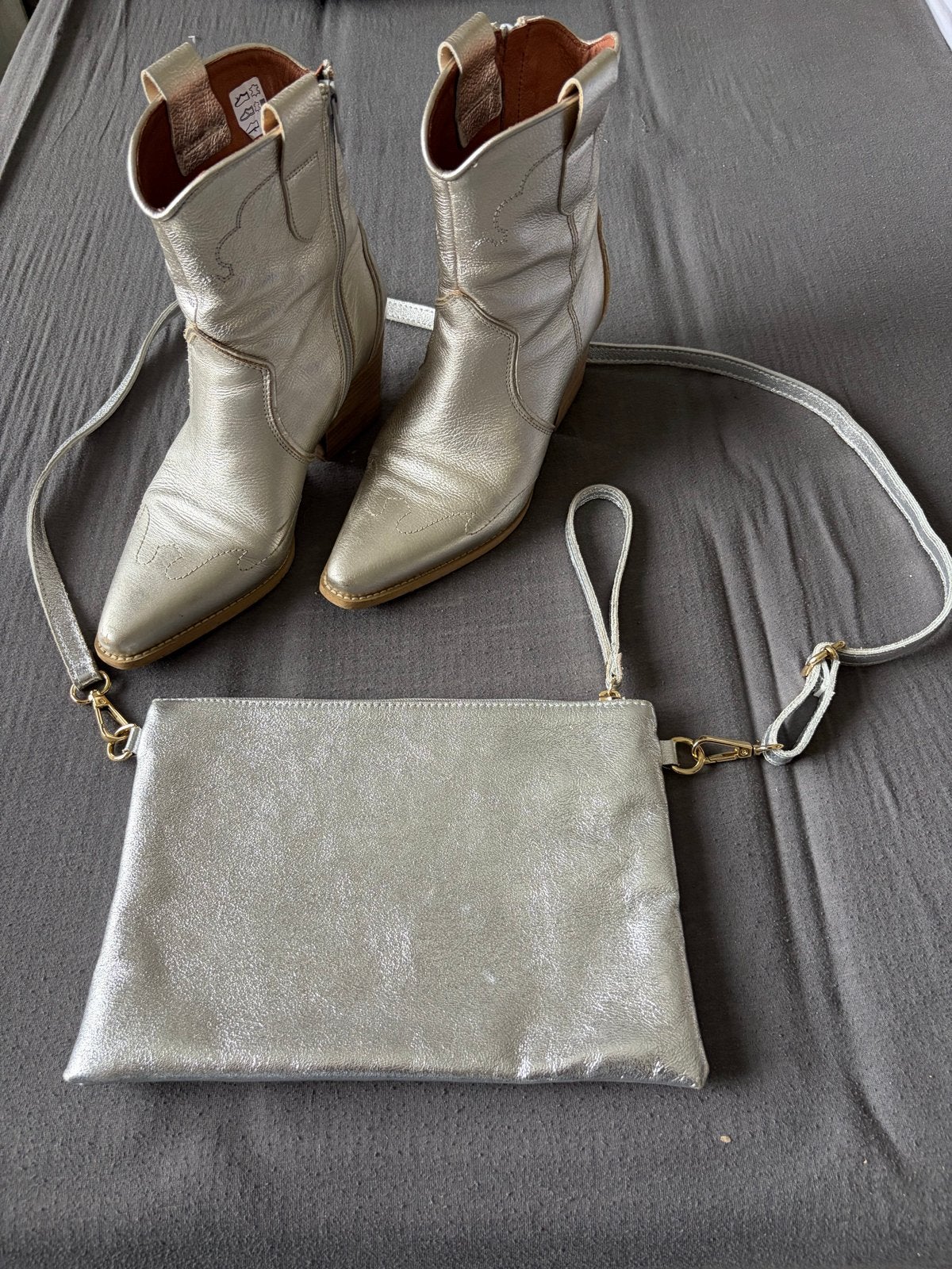 3x set schoenen+tas (in zilver, goud en panter), Ophalen of Verzenden, Zo goed als nieuw, Overige kleuren