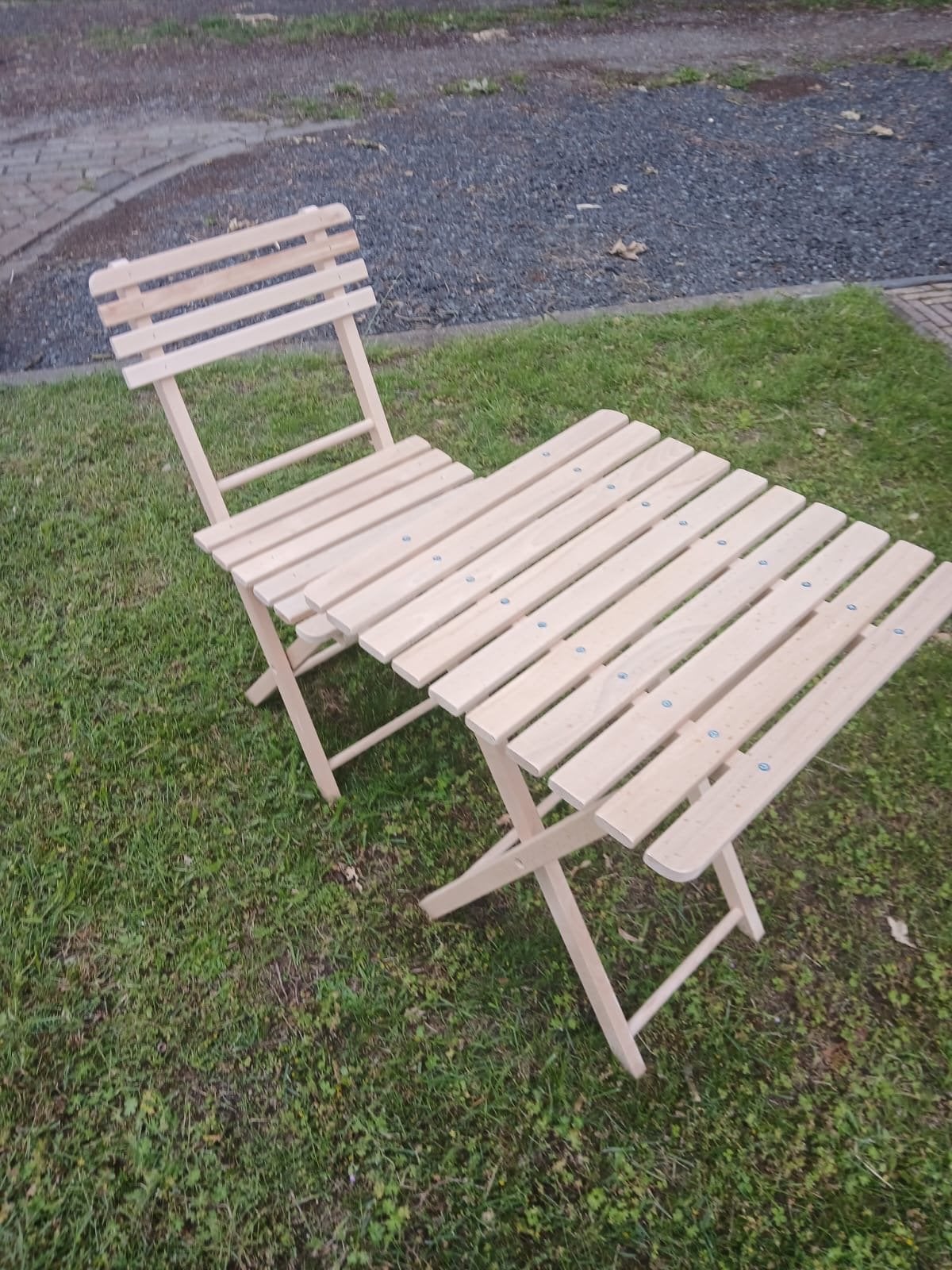 Houten inklapbare tuinset - tafel en stoel, Ophalen, Zo goed als nieuw, Rechthoekig, Hout