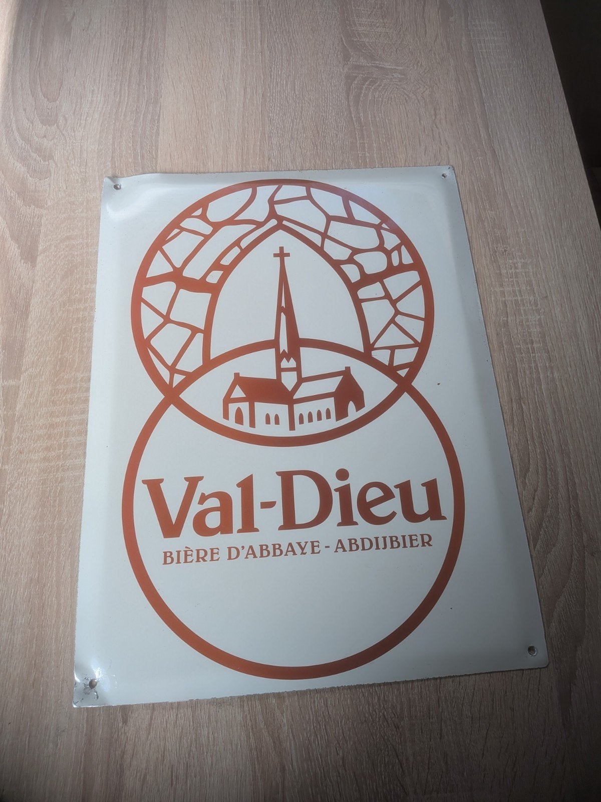 Val-Dieu Abdijbier  Reclamebord - Vintage, Ophalen of Verzenden, Gebruikt, Reclamebord, Plaat of Schild, Overige merken
