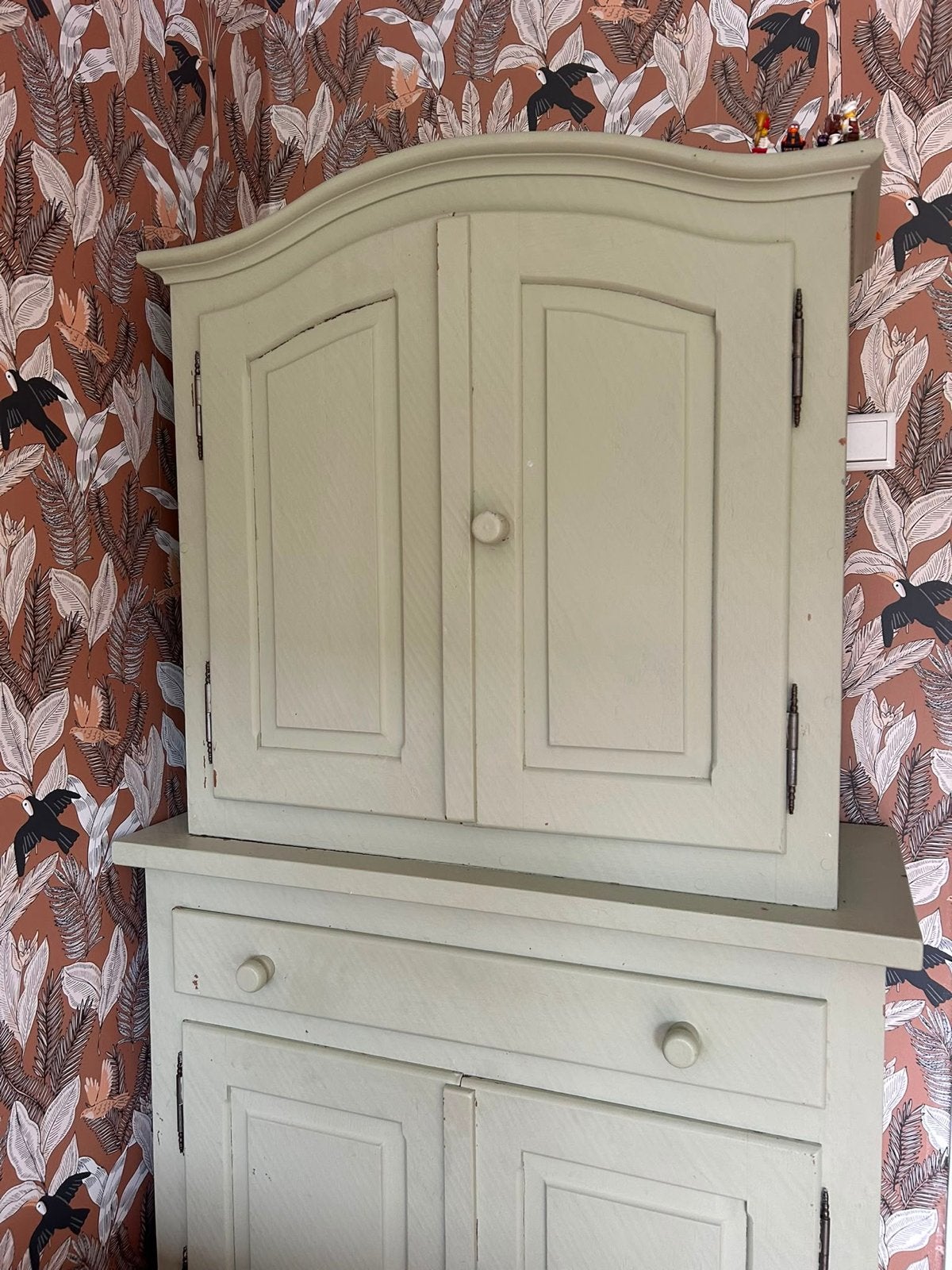 Vintage Groene Houten Kast met Lades, Ophalen