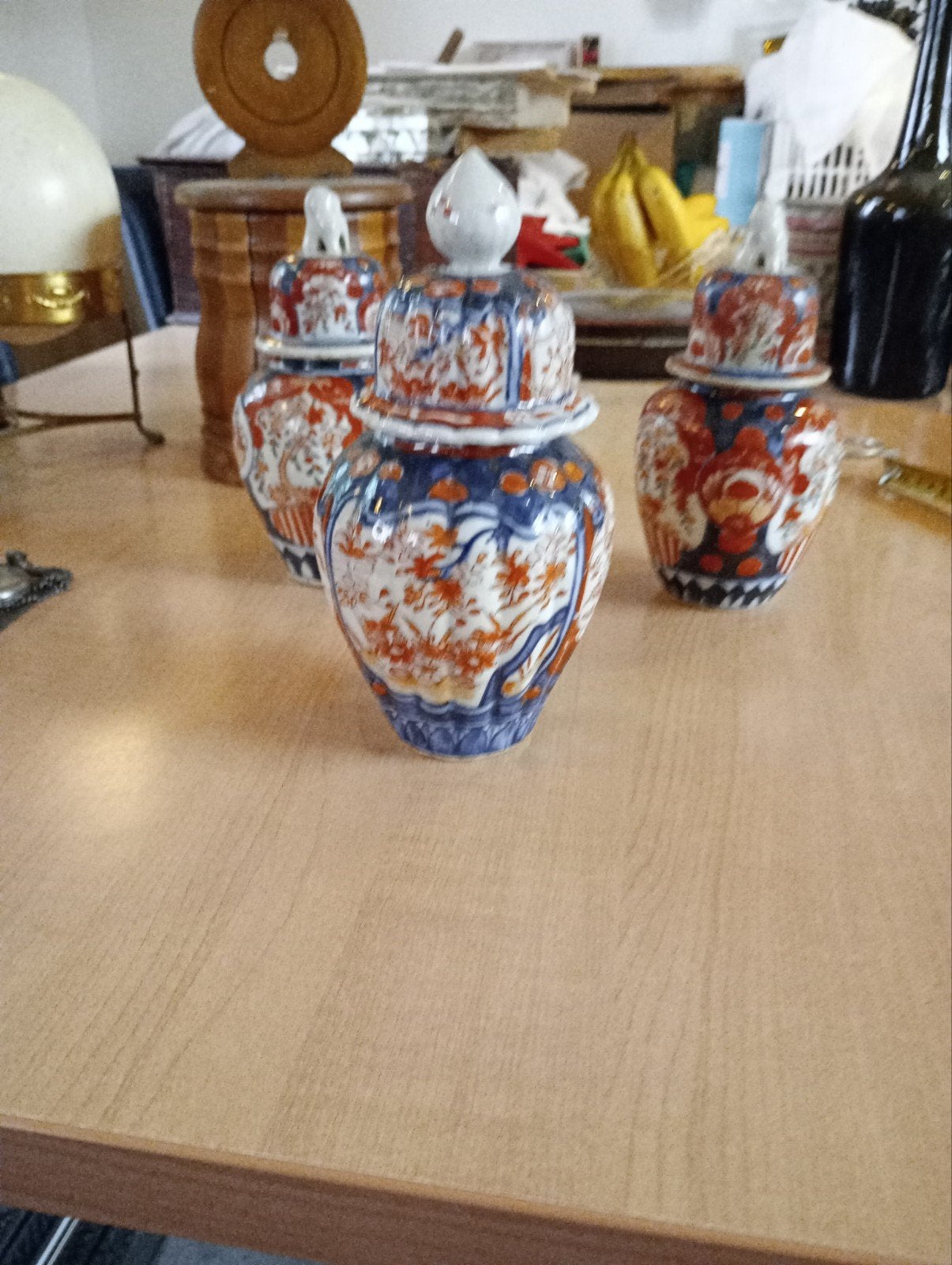 imari dekselvaas blauw/rood, Antiek en Kunst, Ophalen of Verzenden