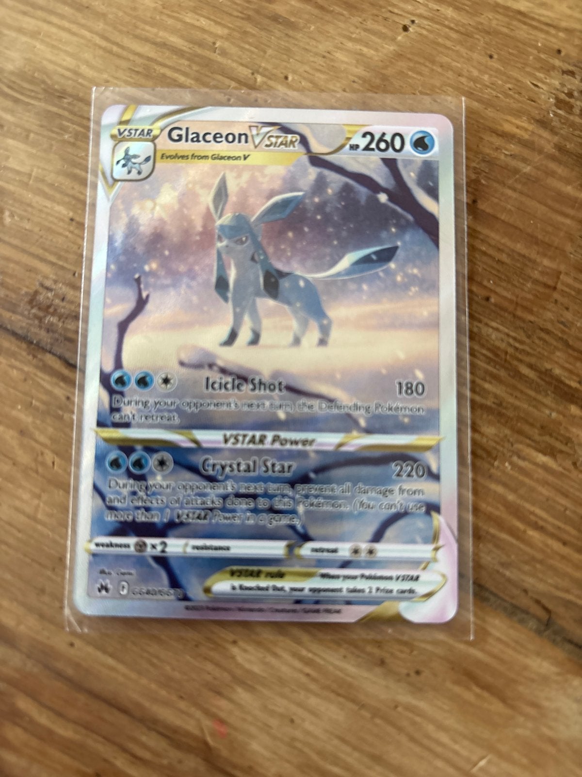 Glaceon VSTAR Crown Zenith GG40/GG70, Ophalen of Verzenden, Zo goed als nieuw, Losse kaart, Foil
