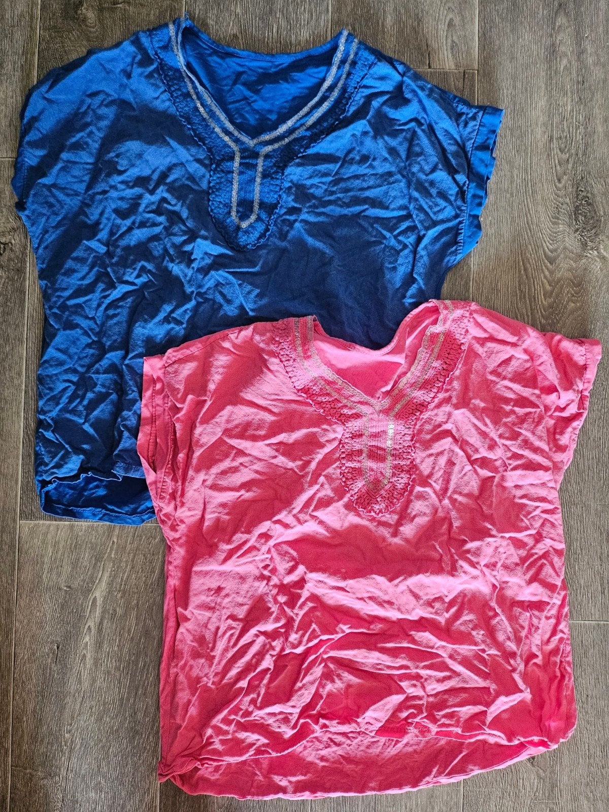 2x Anita Moda Tuniek met pailletten - Blauw & Roze, Kleding | Dames, Anita Moda, Ophalen of Verzenden, Maat 42/44 (L), Roze