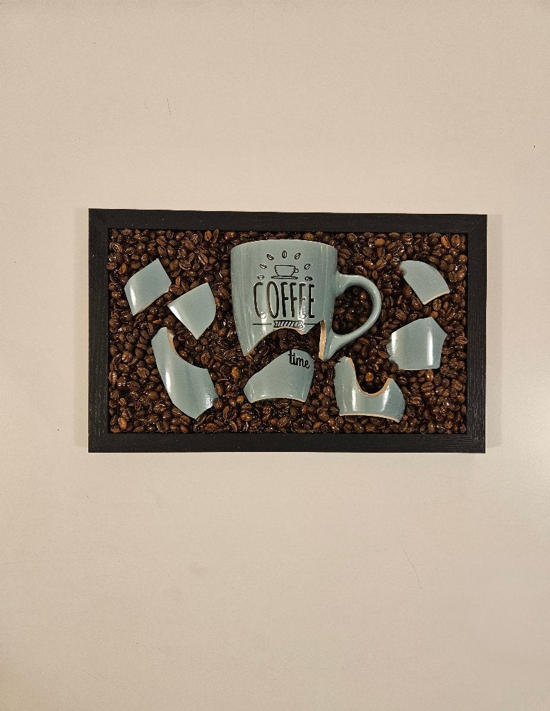 Koffie Wanddecoratie | Handgemaakt | Epoxy, Huis en Inrichting, 33 cm, Meerkleurig, Ophalen of Verzenden, 20 cm