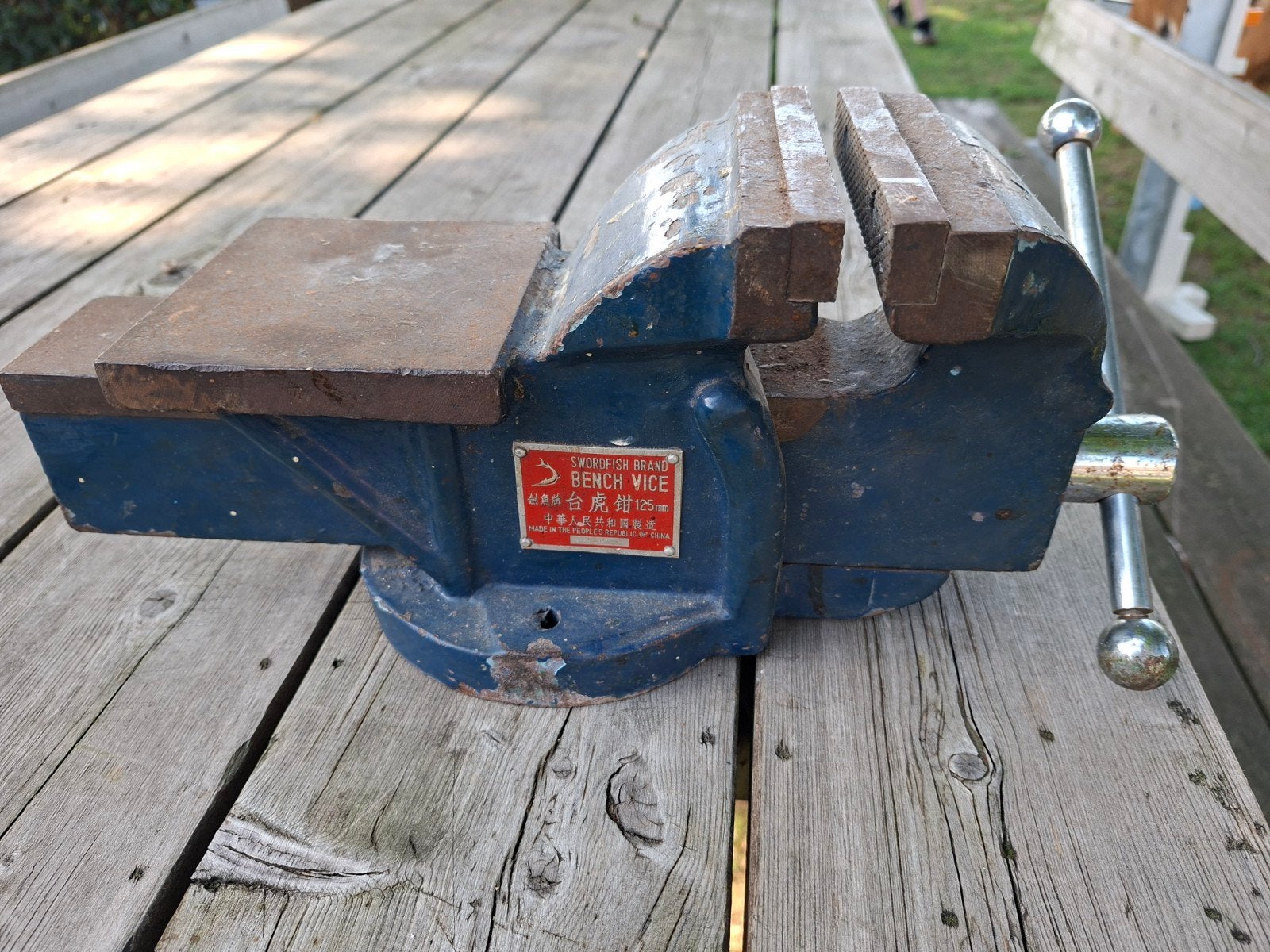 Bankschroef Swordfish Bench Vice 125mm - Gebruikt, Ophalen, Gebruikt, Bankschroef, Overige merken