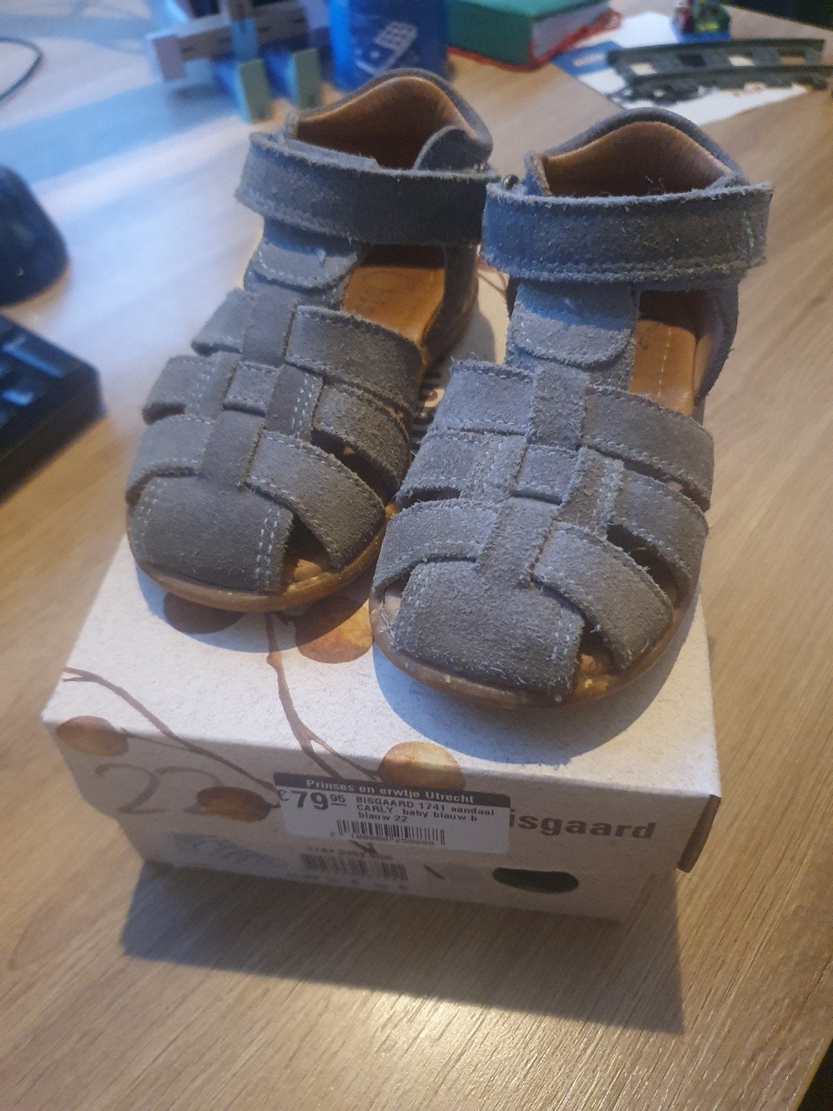 Leren Bisgaard sandalen, babyblauw maat 22. Zgan!, Ophalen, Zo goed als nieuw, Overige typen