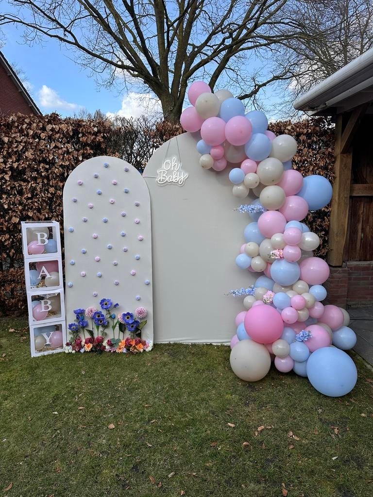 Backdrops te huur / te koop – perfect voor jouw feestje!, Ophalen, Gebruikt, Versiering, Geboorte of Huwelijk