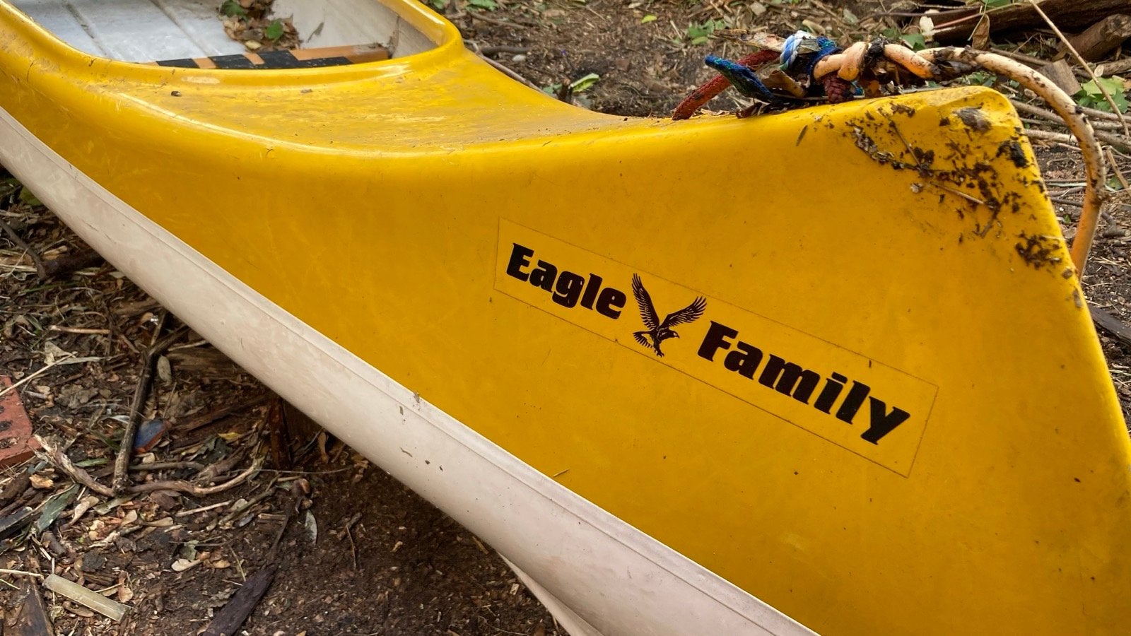 Eagle Family Canadese Kano - Geel/Wit, Watersport en Boten, Ophalen, Gebruikt, Drie personen of meer, Canadese kano of Open kano
