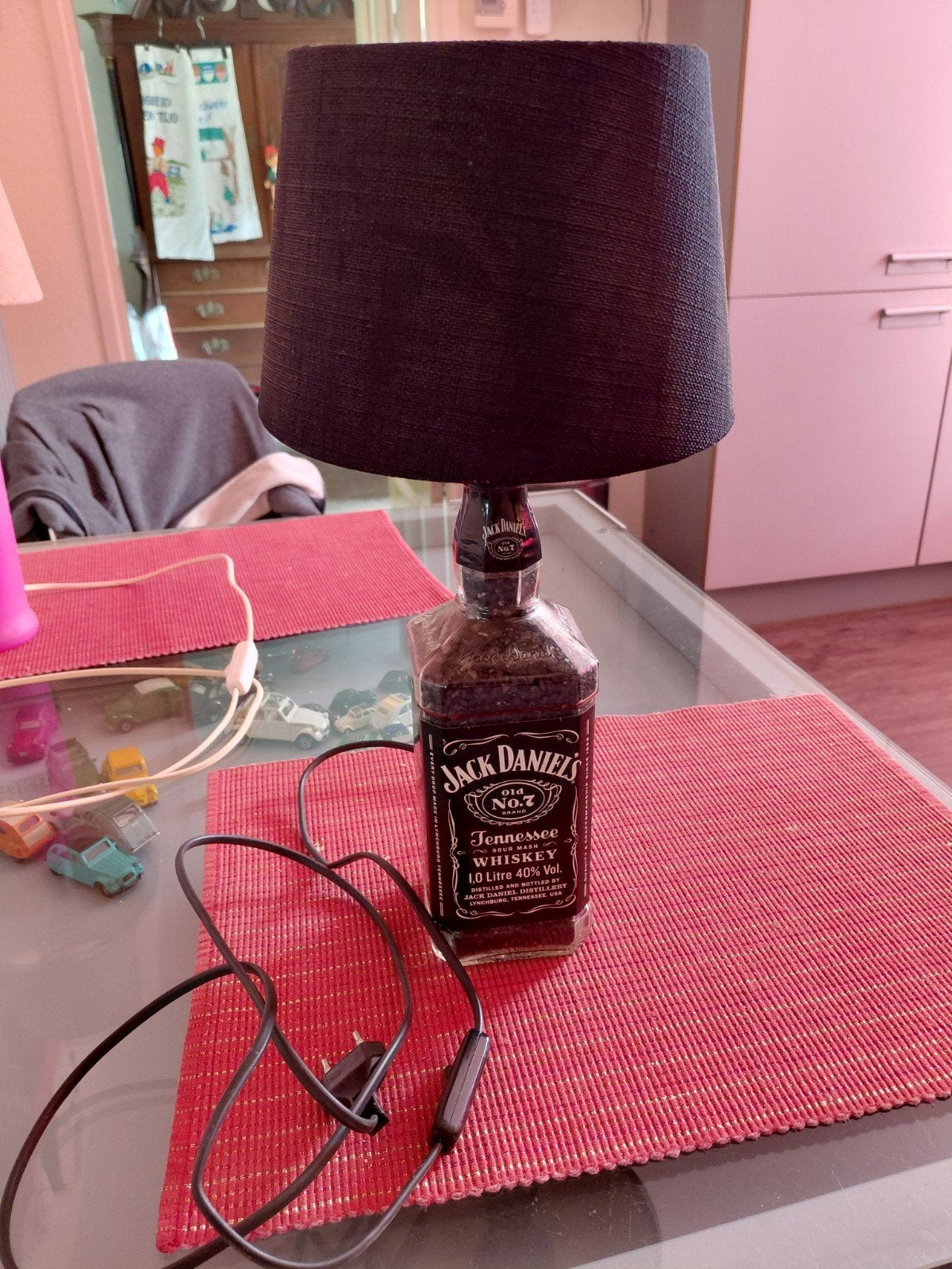 Unieke Jack Daniel's Fles Tafellamp - Handgemaakt, Ophalen, Met schakelaar, Gebruikt, Overige merken