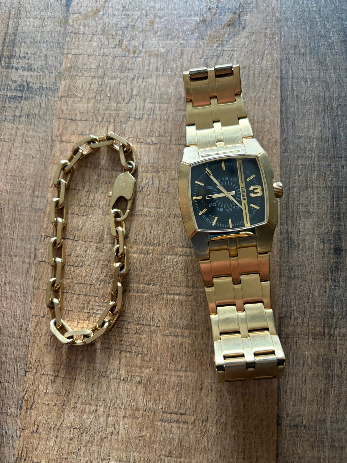Diesel horloge goudkleurig, Sieraden, Tassen en Uiterlijk, Horloges | Heren, Gebruikt, Staal, Polshorloge, Ophalen