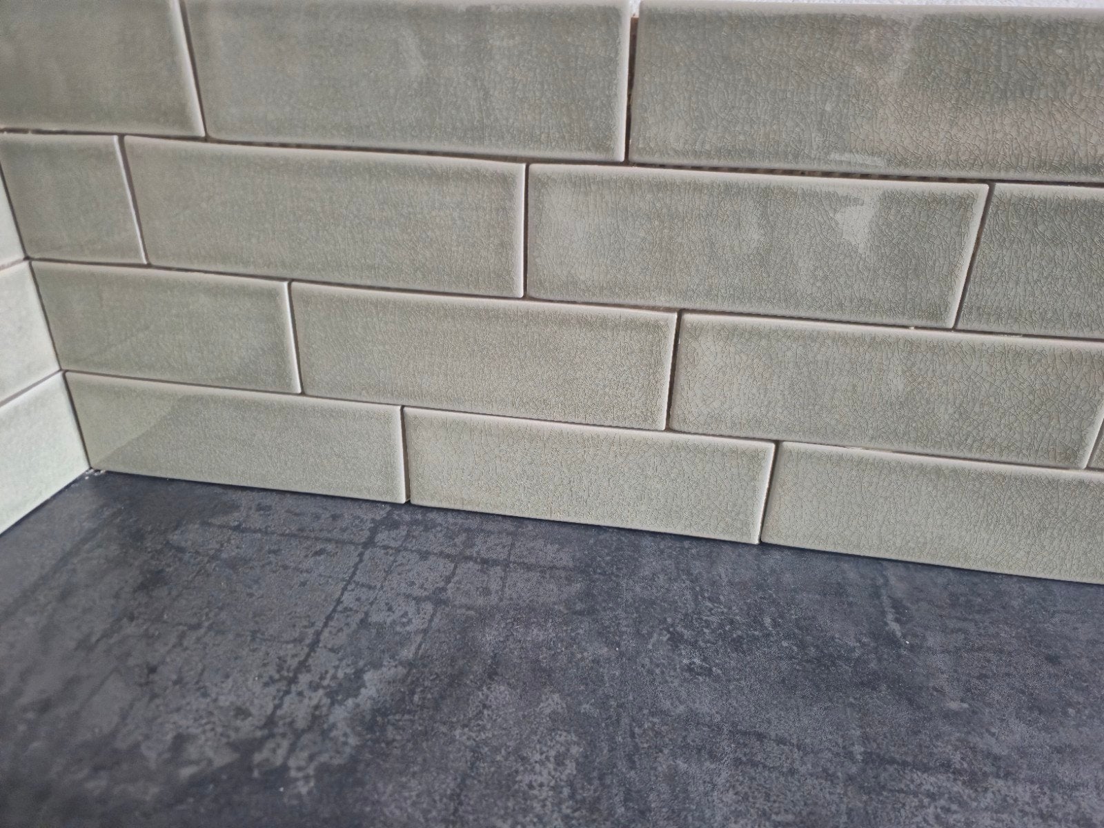 11 Spaanse tegels Boheme Minickrackle Sage 6,25x20 cm, Nieuw, 20 tot 40 cm, Minder dan 5 m², Wandtegels