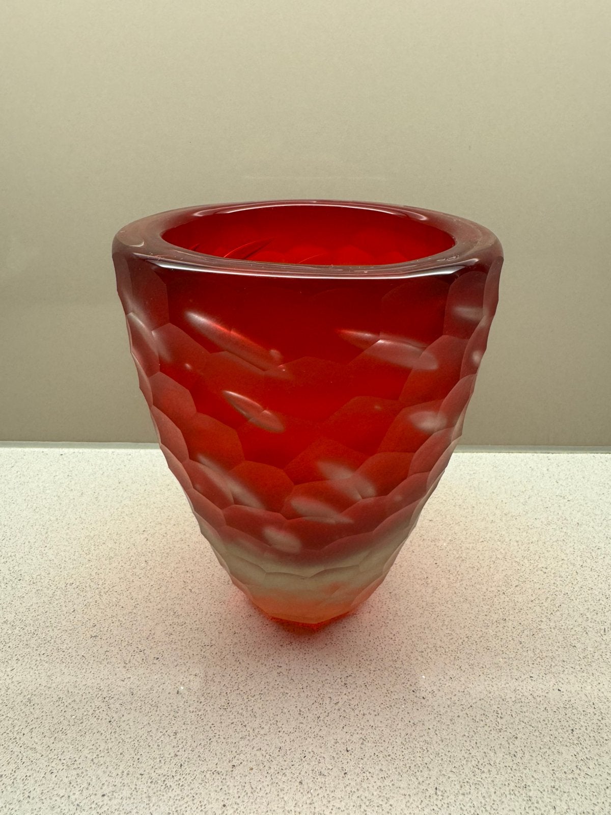 Gesigneerde Alfredo Barbini, “Honeycomb” vaas- Murano, Ophalen of Verzenden