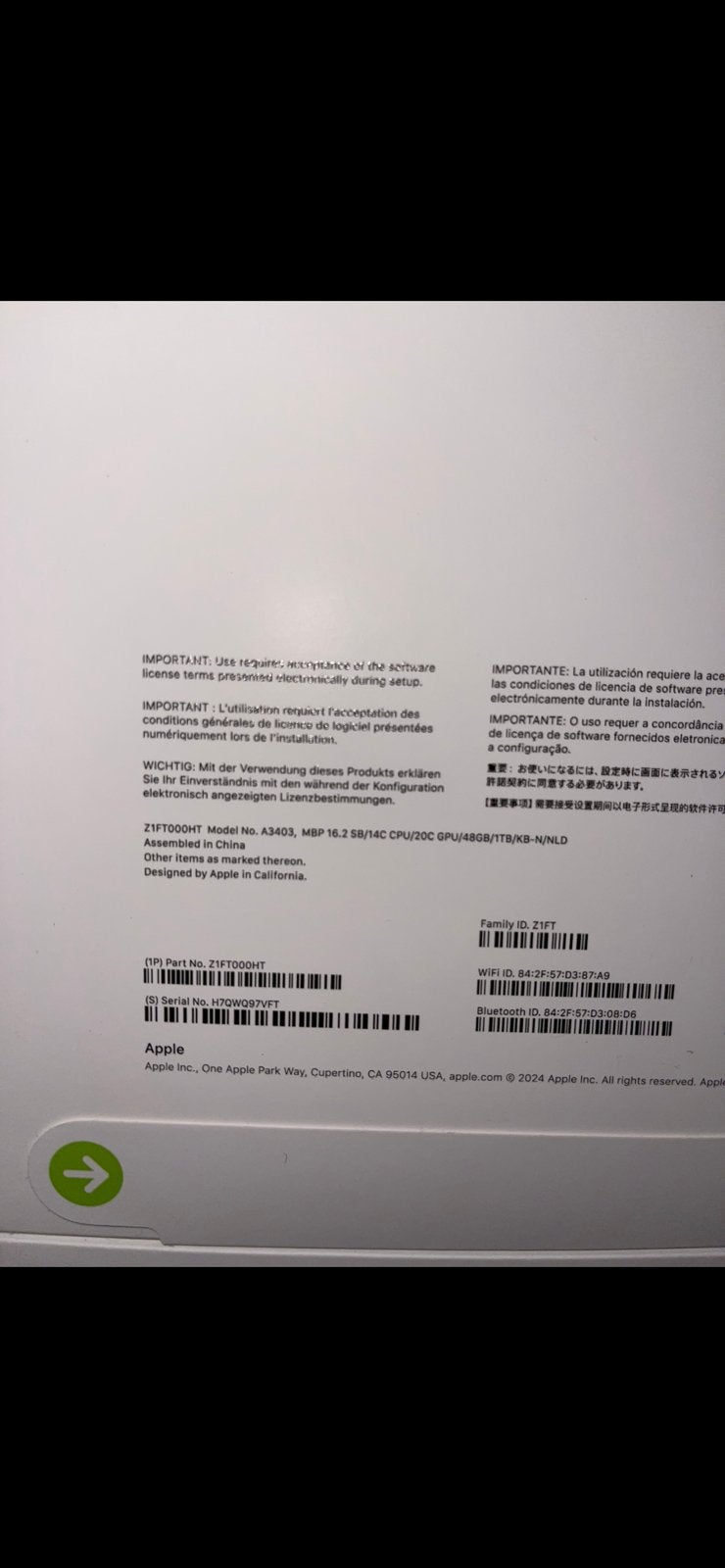 Macbook Pro 16 inch Nieuw in Doos, Computers en Software, Zo goed als nieuw, 16 inch, 4 Ghz of meer, Ophalen