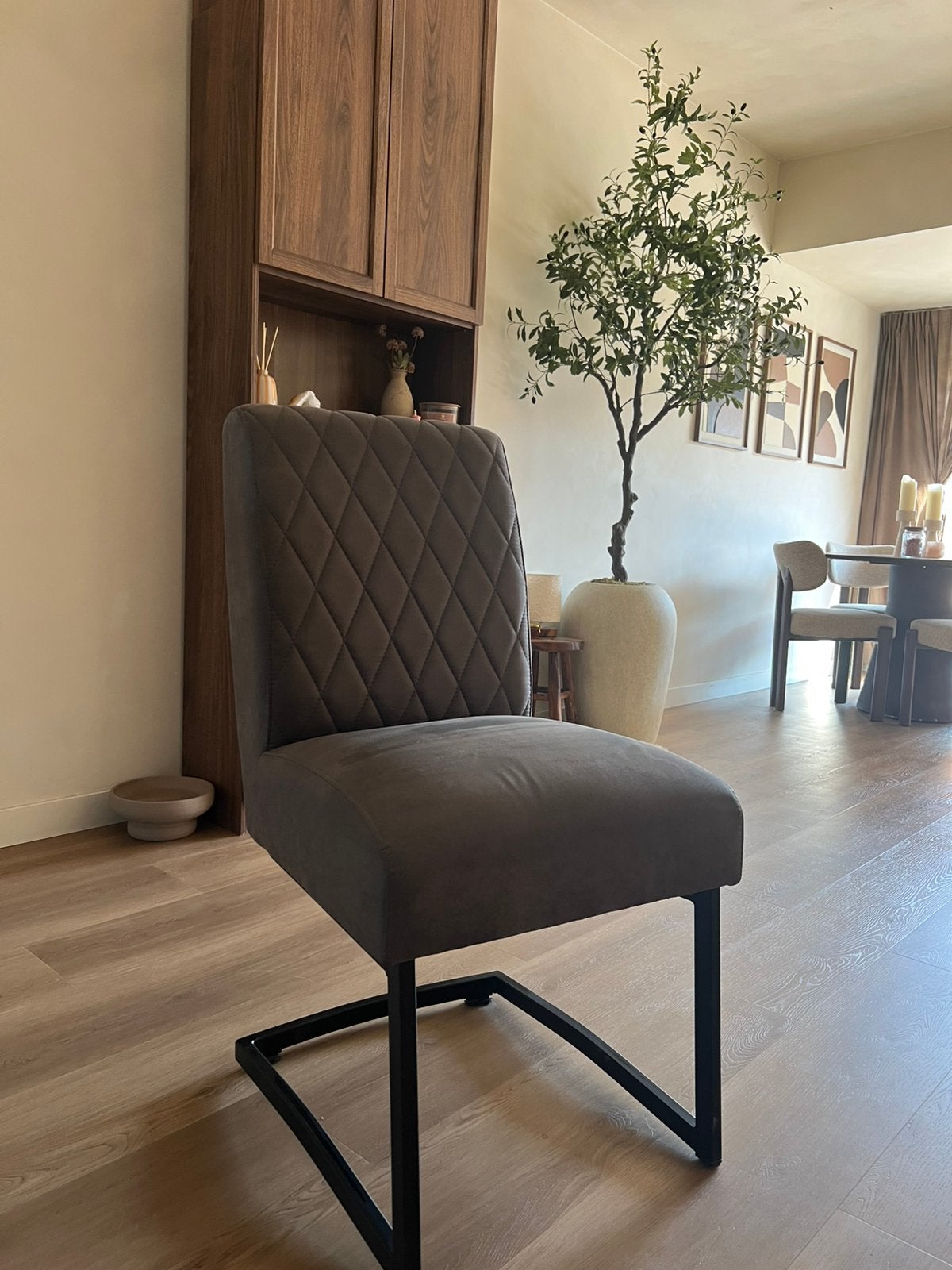 Antraciet Eetkamerstoelen (5 stuks), Huis en Inrichting, Stoelen, Ophalen, Zo goed als nieuw, Grijs, Vijf, Zes of meer stoelen