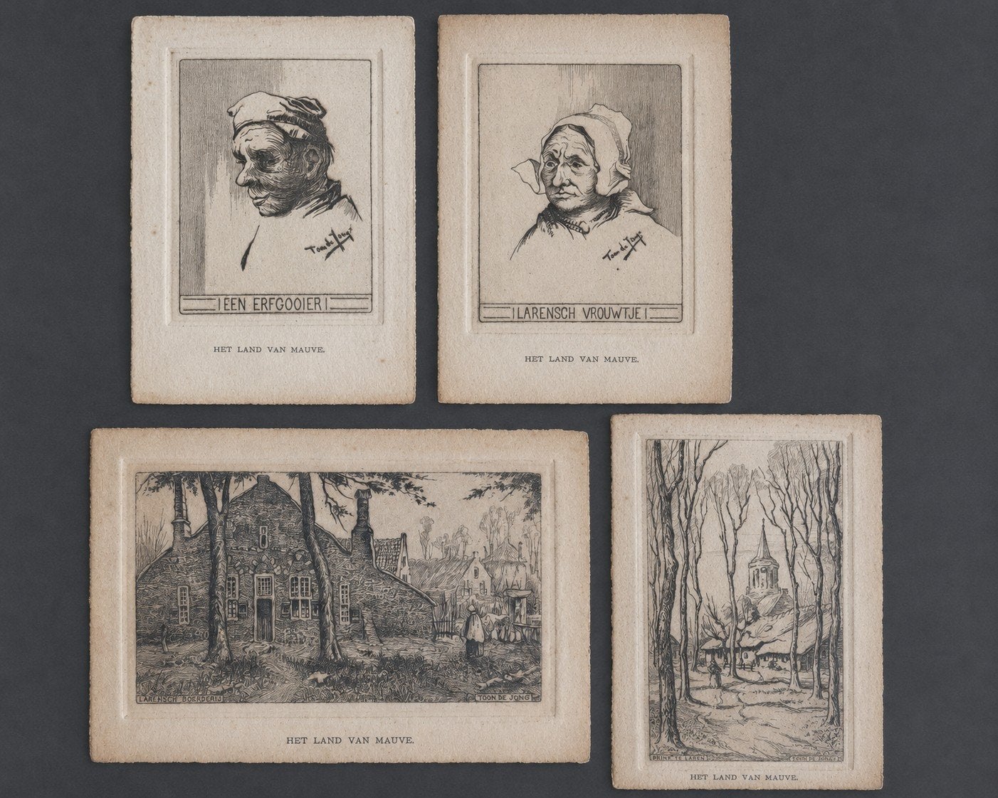 Litho's van Toon de Jong: Het Land van Mauve, Antiek en Kunst, Kunst | Etsen en Gravures, Ophalen of Verzenden