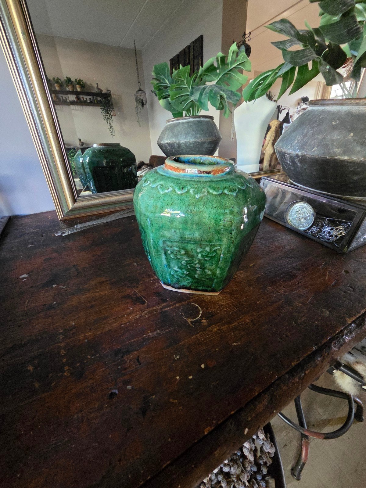 Grote antieke chinese gemberpot (16 cm.), Ophalen of Verzenden