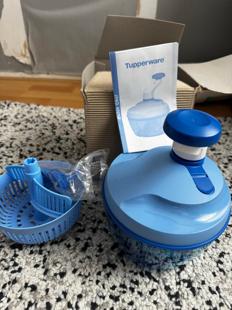 Tupperware Quick Chef - Handmatige Keukenmachine, Ophalen of Verzenden, Zo goed als nieuw, Blauw, Overige typen