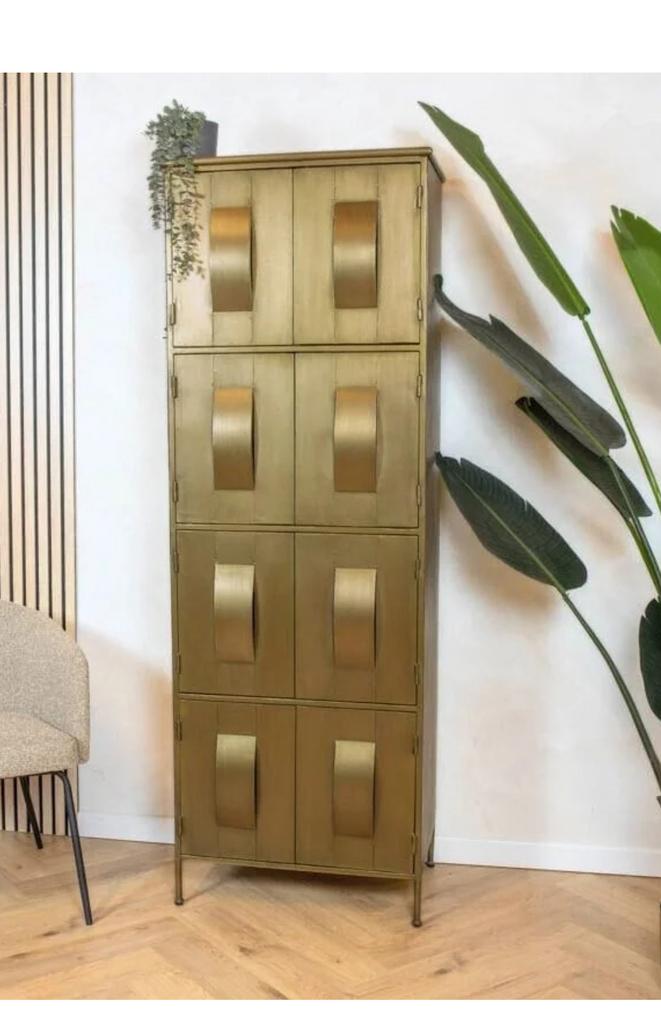 Loua Wandkast/Vakkenkast Goud Industrieel 184 cm Hoog, Ophalen, Nieuw