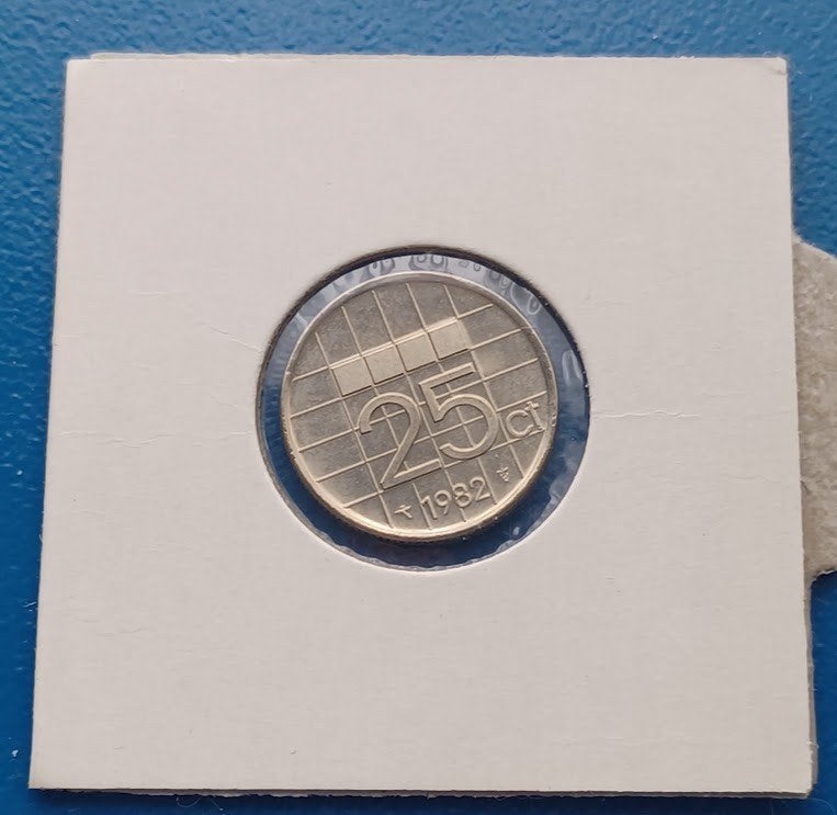 25 cent 1982 Beatrix - UNC, Verzenden, Koningin Beatrix, 25 cent, Losse munt