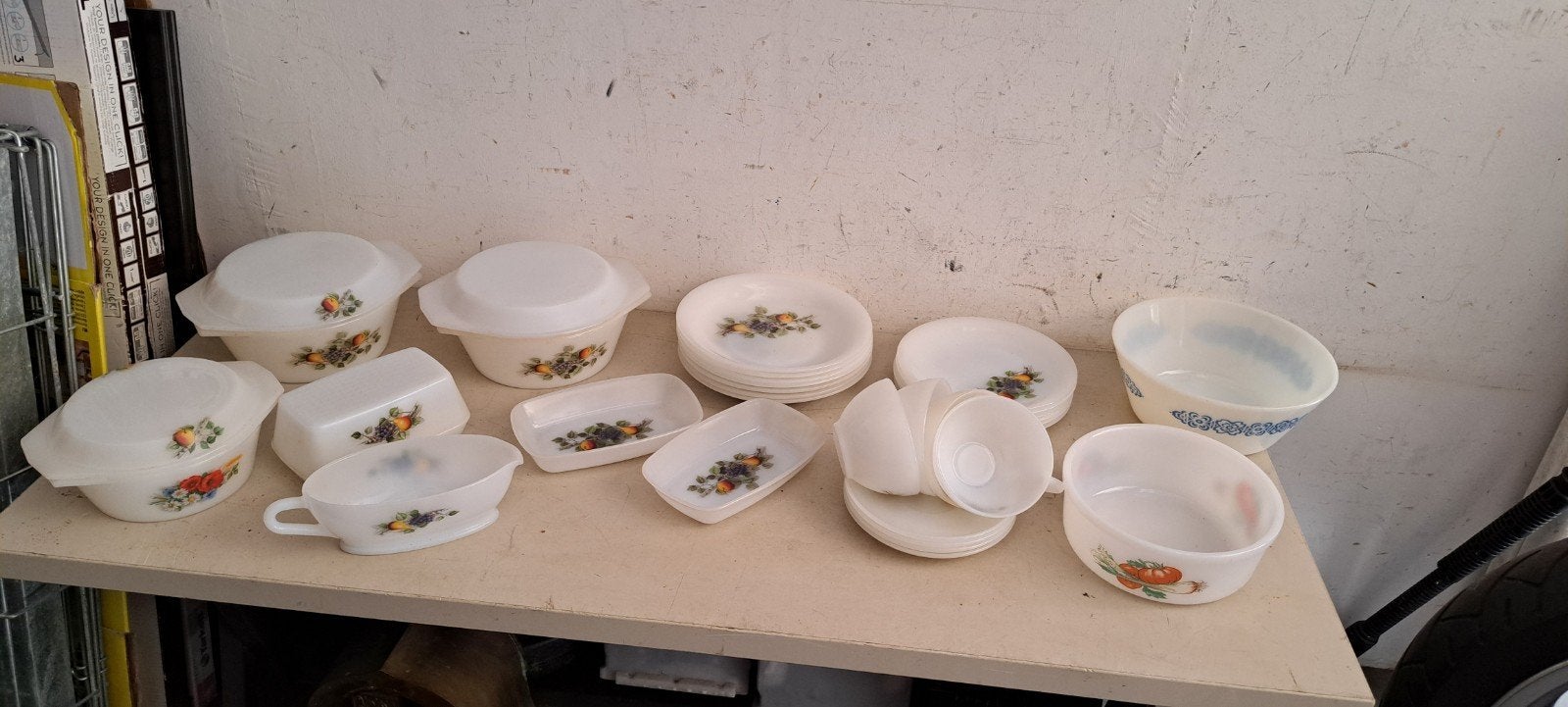 vintage acropal melkglas servies fruitschaal de france, Ophalen of Verzenden