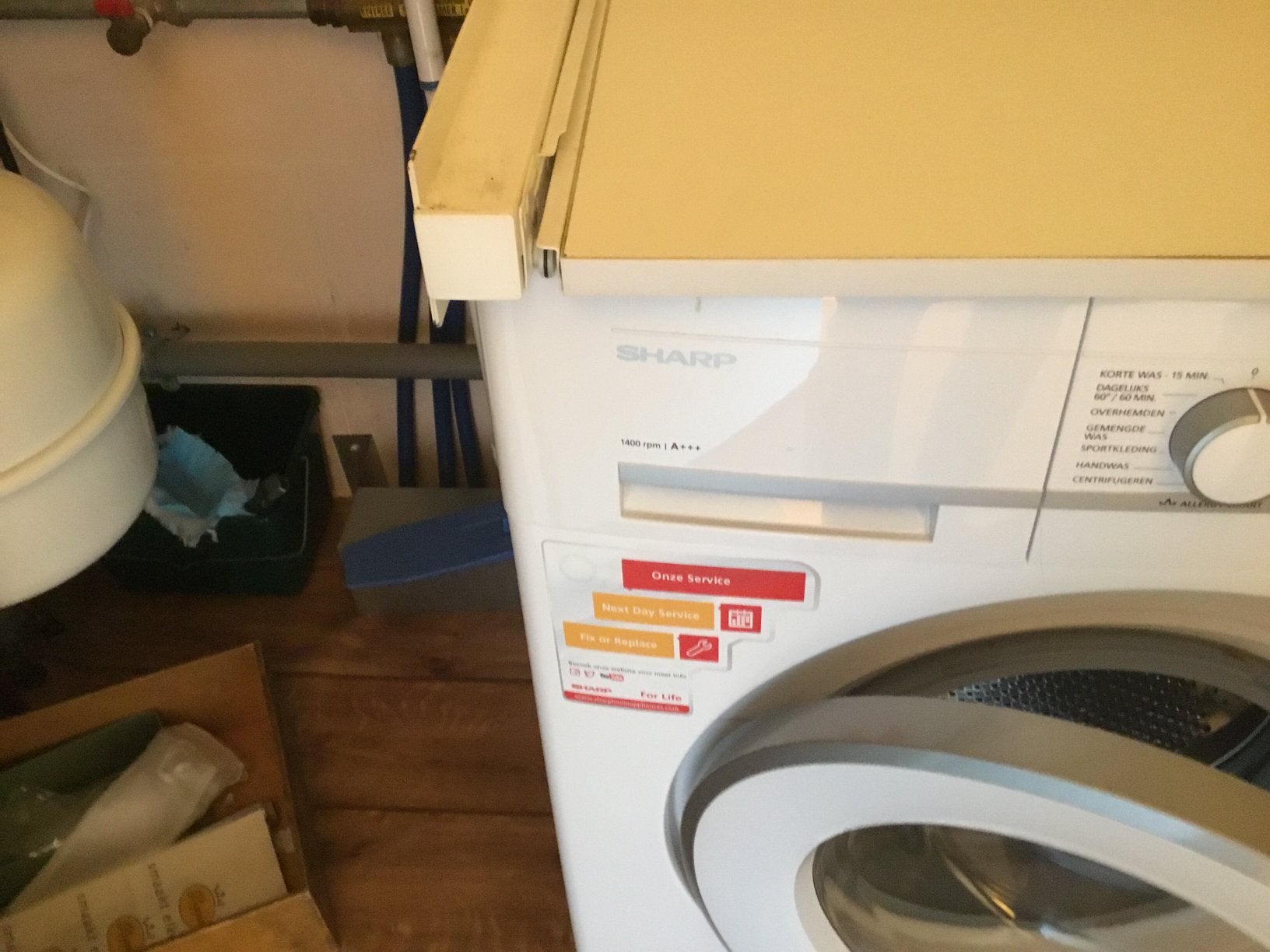 Sharp wasmachine 7 kg., Ophalen of Verzenden, Zo goed als nieuw, 85 tot 90 cm, 1200 tot 1600 toeren