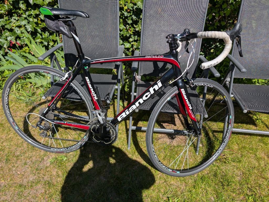 (gereserveerd) Bianchi Impulso racefiets, Fietsen en Brommers, Fietsen | Racefietsen, Gebruikt, Velgrem, Aluminium, Meer dan 20 versnellingen