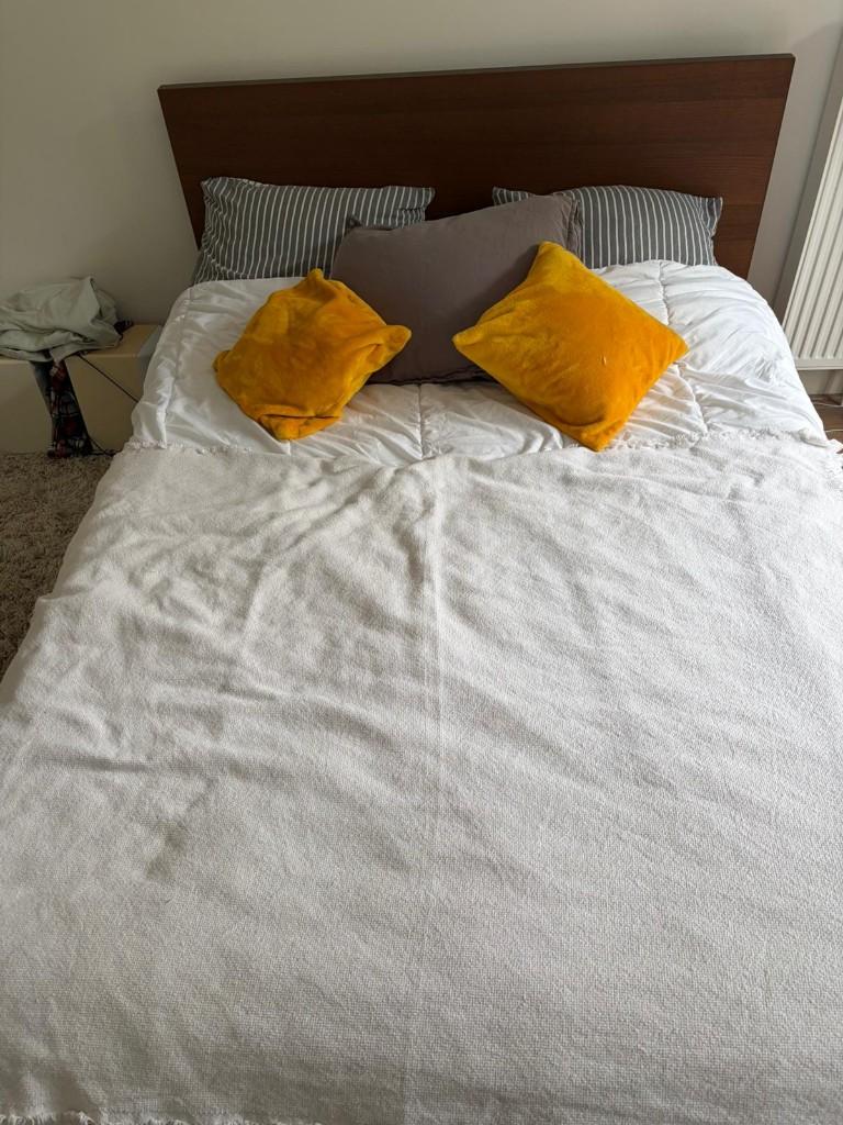 IKEA MALM Bed 140x200, Ophalen, Bruin, Tweepersoons, 140 cm