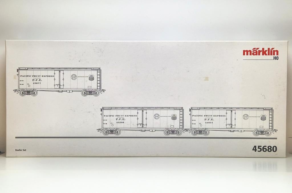 Märklin H0 45680 3 delige set Pacific Fruit Express nieuw., Wisselstroom, Ophalen of Verzenden, Märklin, Nieuw