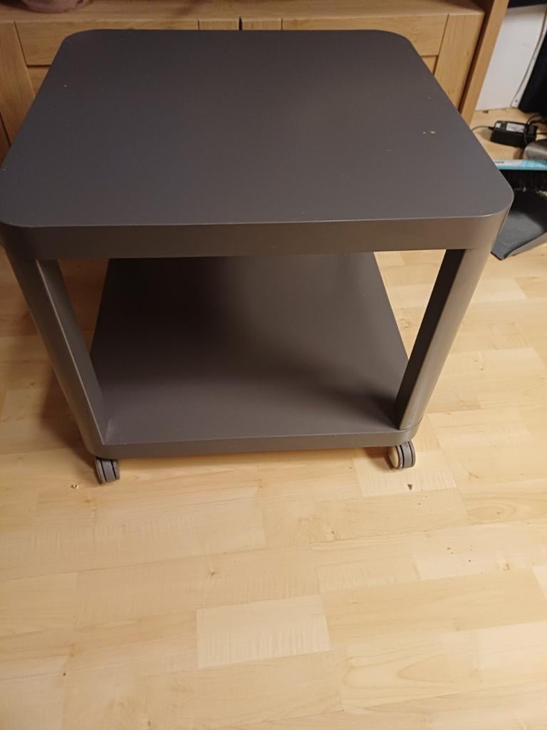 IKEA bijzettafel op wieltjes - grijs, Minder dan 55 cm, Gebruikt, Vierkant, Ophalen of Verzenden