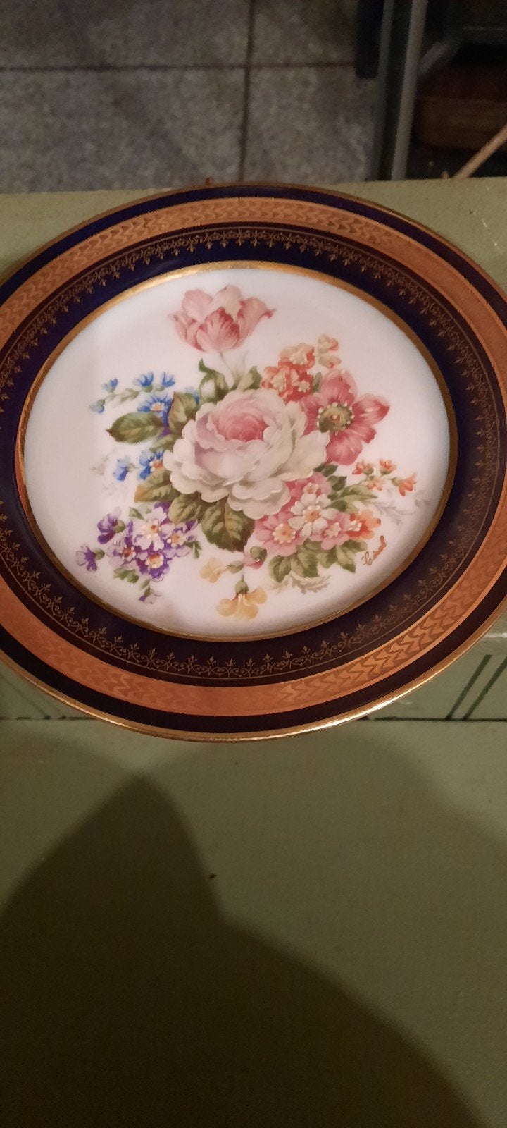 Limoges France Decoratieve Wanbord met Bloemen, Ophalen of Verzenden